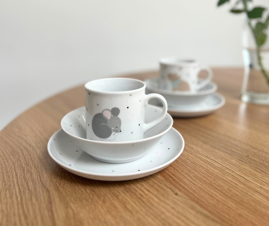 Lasteserviis / lastenõude komplekt Hiireke, portselan, 3 osa